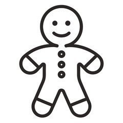Gingerbread Man Outline Icon cookie biscuit