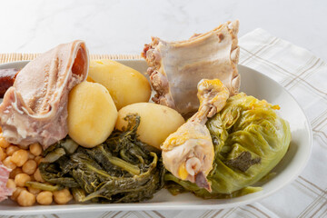 Traditional spanish cocido a warming hearty stew