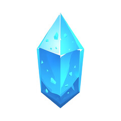 Blue Glowing Crystal Shard Icon