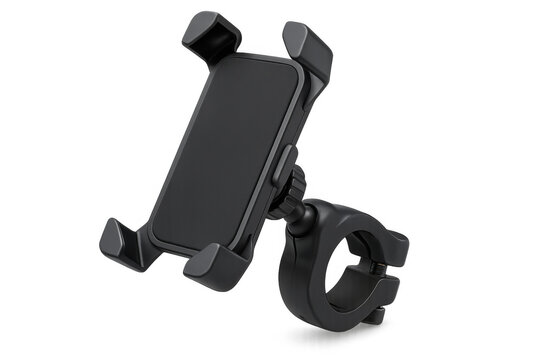 Black plastic bicycle phone holder for bike handlebar