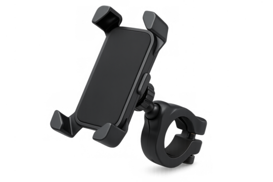 Black plastic bicycle phone holder for bike handlebar
