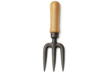 Fototapeta premium Garden hand fork with wooden handle and metal tines
