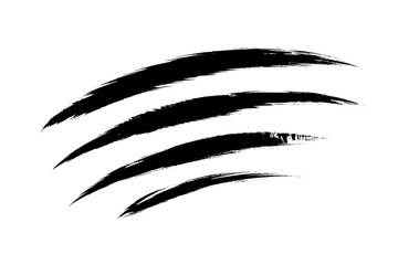 Bold, sweeping brushstrokes create dynamic, abstract lines suggesting movement and raw energy.