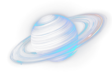 png Saturn with planets in orbit over cosmic landscape, sun and moon on horizon, galaxy stars, astronomical clouds, space fantasy, and abstract celestial scenery