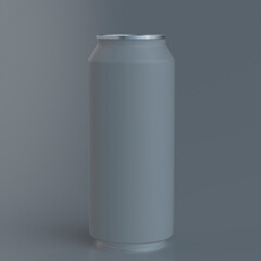 WHITE CAN OF ENERGY DRINK, JUICE, SODA, BEER OR TONIC DRINK ON ISOLATED WHITE BACKGROUND