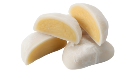 Indulge in delicate mochi with creamy sweet filling, a delightful sweet treat perfect for any occasion or culinary creation.