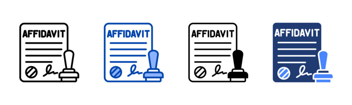 Affidavit icon set multiple style collection