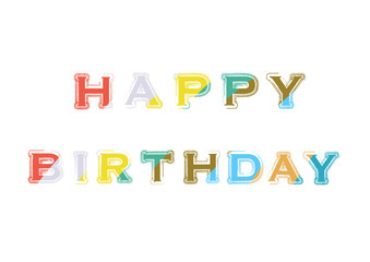 Colorful Happy Birthday Title Logo