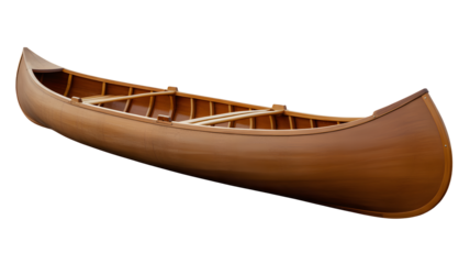 Discover serene adventures with this classic wooden canoe, perfect for tranquil lake explorations and peaceful river journeys.
