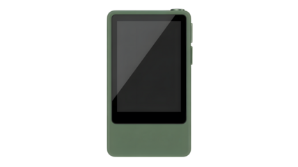 Sleek portable digital audio player in modern sage green, perfect for audiophiles seeking premium sound and compact design for on-the-go listening.