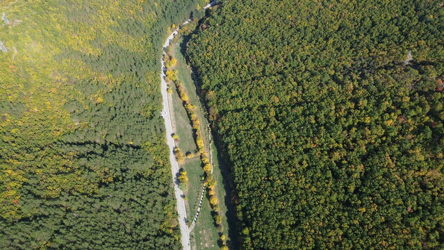 aerial view of rural landscape
