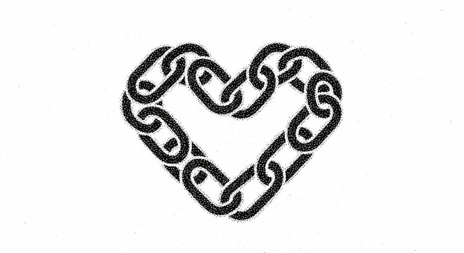 Chain heart illustration expressing interconnectedness and unbreakable bond