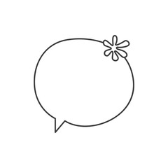 Speech bubble line art vector icon, speech balloon, chat bubble, line bubble chat