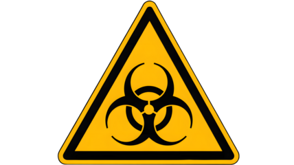 Warning sign indicating biological hazard and danger, ideal for safety protocols and health communications