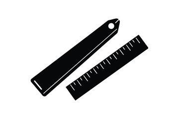 Two measuring rulers with markings and a straightedge icon design