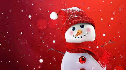 Warm & Cute High-Resolution Christmas Snowman Scarf Hat Christmas Background – Perfect for Christmas Greeting Cards, Home Decor Prints, Kids’ Craft Projects & Social Media Covers. Features an Adorable