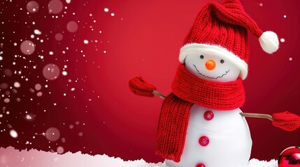 Warm & Cute High-Resolution Christmas Snowman Scarf Hat Christmas Background – Perfect for Christmas Greeting Cards, Home Decor Prints, Kids’ Craft Projects & Social Media Covers. Features an Adorable