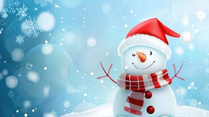 Warm & Cute High-Resolution Christmas Snowman Scarf Hat Christmas Background – Perfect for Christmas Greeting Cards, Home Decor Prints, Kids’ Craft Projects & Social Media Covers. Features an Adorable