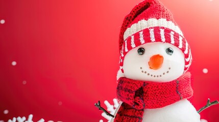 Warm & Cute High-Resolution Christmas Snowman Scarf Hat Christmas Background – Perfect for Christmas Greeting Cards, Home Decor Prints, Kids’ Craft Projects & Social Media Covers. Features an Adorable