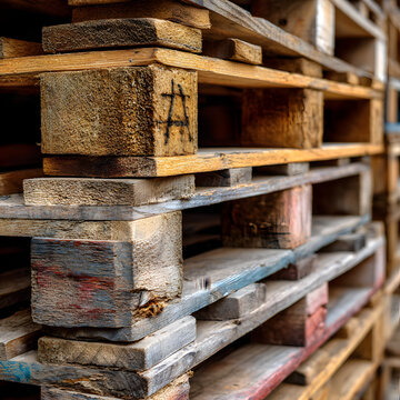 Stack Of Used Wood Pallets