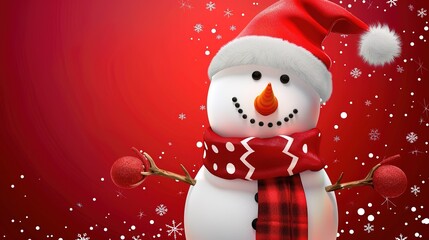 Warm & Cute High-Resolution Christmas Snowman Scarf Hat Christmas Background – Perfect for Christmas Greeting Cards, Home Decor Prints, Kids’ Craft Projects & Social Media Covers. Features an Adorable
