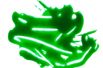 Random green stain texture isolated on white background