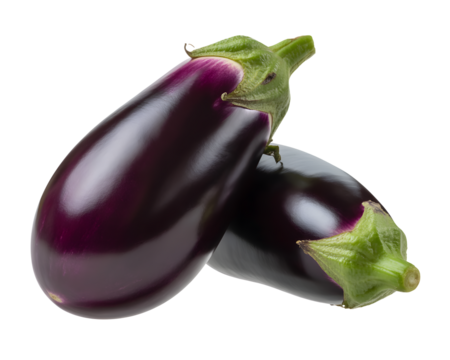 Fresh, vibrant eggplants, perfect for culinary projects, offering a healthy and delicious ingredient for food bloggers and chefs