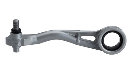 Automotive suspension control arm isolated on black background, perfect for car repair, maintenance, and vehicle component design projects