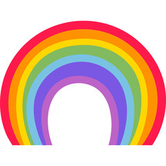 Obraz premium Vibrant Rainbow Arc with Multiple Color Bands Displayed Against a Transparent Background in a Simple Cartoon Style
