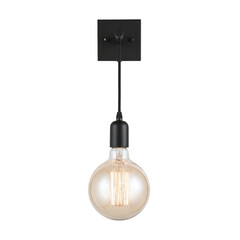 Minimalist black wall sconce with edison bulb