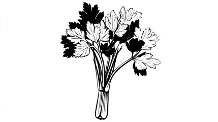 Obraz premium Celery bunch illustration