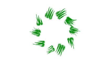 Circular Grass Frame Clipart – Isolated Green Wreath Transparent PNG for Global Design and Decoration Projects