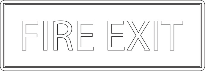 Emergency Exit line art Icon. illustration of running man and exit door sign. Escape and evacuation symbol. Various exit sign isolated white background.Evacuation and relocation of people to safety. 