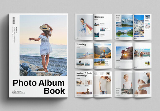 Photo Album Book Template Design Layout