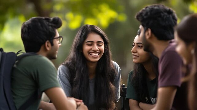 Shared Laughter: A group of friends shares a moment of joyful connection, their faces alight with laughter, revealing the genuine bonds of friendship.