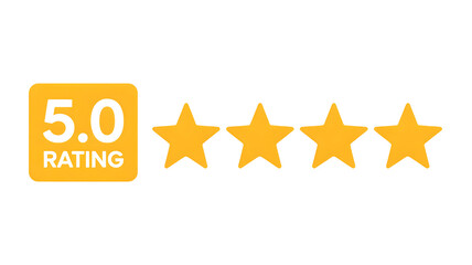Achieve stellar excellence with a perfect 5.0 rating, showcasing quality and trust with five stars for exceptional service and customer satisfaction
