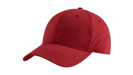 Stylish red baseball cap mockup, perfect for branding, fashion, and lifestyle projects, offering a modern and sporty design for versatile use.