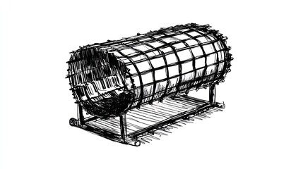 Abstract cylindrical structure drawing