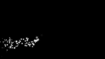 Christmas sparkle animation with flying stars and glowing particles on black background, seamless loop twinkling stars and abstract shimmering effect with glitter lights in the night sky. - Powered by Adobe