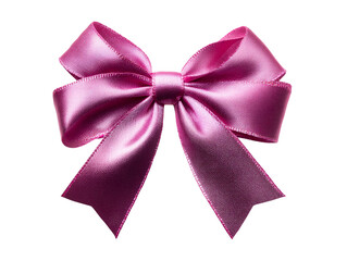 Naklejka premium Satin Ribbon Bow on White Background, isolated on transparent cutout background