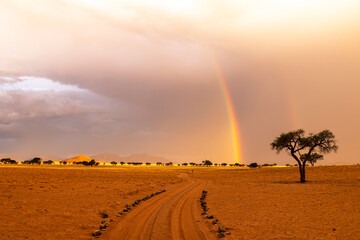 Short rainbow at the end of the day