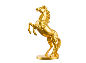 horse statue rearing up isolated on transparent background