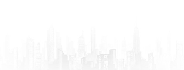 black silhouette of a big city with skyscrapers only windows without background
