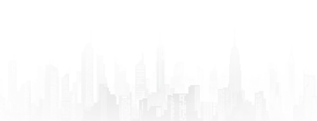 black silhouette of a big city with skyscrapers only windows without background
