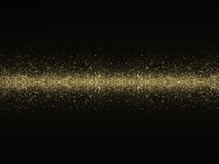 Abstract Rectangle Gold Glitter Frame Shape on Black Background