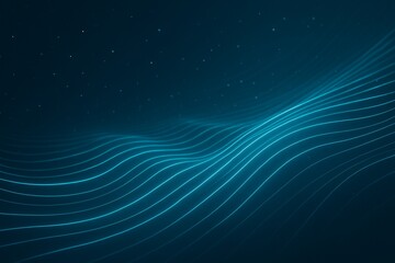 Futuristic Abstract Waves with Glowing Blue Lines on Dark Background