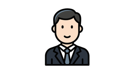 Professional Man in a Dark Suit and Tie Icon.