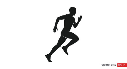 Silhouette of a Running Man in Dynamic Motion.