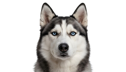 Obraz premium Stunning Close-Up of a Siberian Husky A Portrait of Canine Majesty Against a White Background