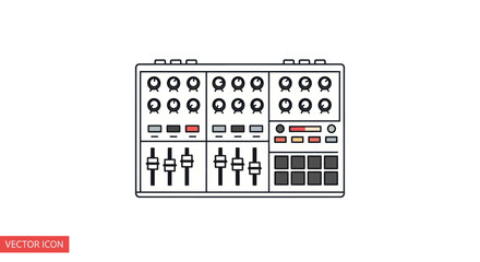 Modern Electronic Music Production Controller with Pads and Faders.